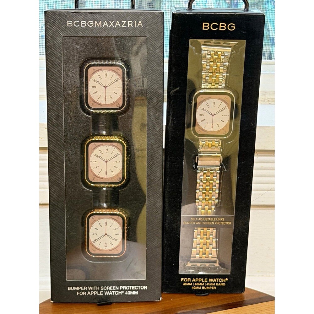 BCBGMAXAZRIA BCBG Stainless Steel Strap Silver/Gold for Apple Watch 38/40/41
